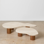 Curva Travertine Center Table