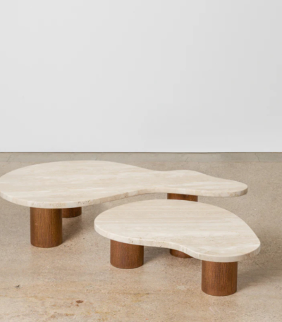 Curva Travertine Center Table