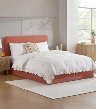 Luna Suede Upholstered Bed