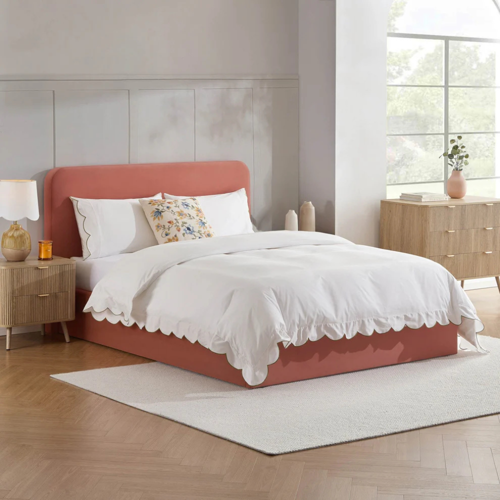Luna Suede Upholstered Bed