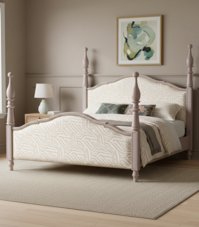 The Kensington Upholstered Poster Bed