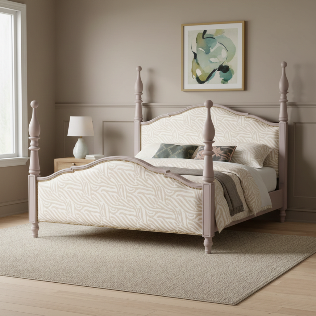 The Kensington Upholstered Poster Bed